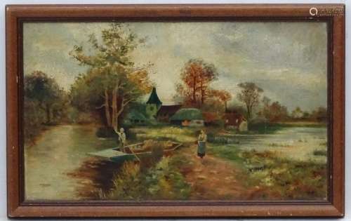 Ivy Richards, Oil on canvas? A Cambridgeshire river,