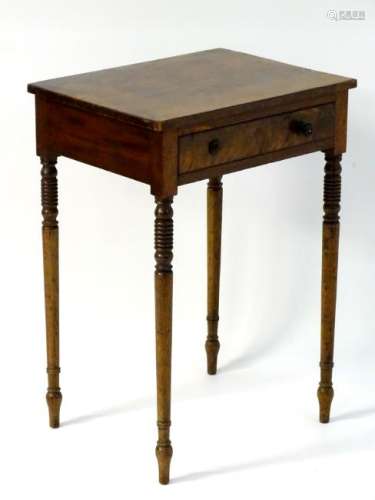 An early 19thC mahogany side table, with a single