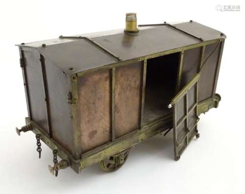 A 19thC brass and bronze scale model of a Railway
