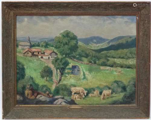 RKW Tyrolean Early XX, Oil on canvas, Walker resting on