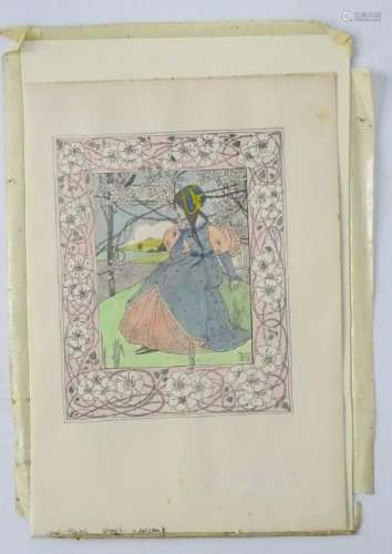 Ethel Larcombe (1876-1940), Hand coloured print, Art