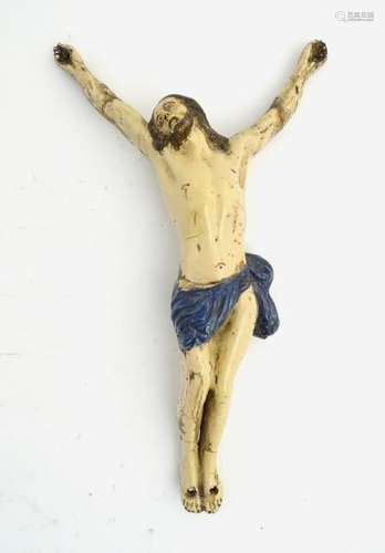 A 18th/19thC glazed ceramic figure of a Corpus Christi.