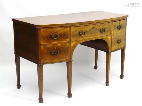 An early / mid 19thC mahogany bow fronted sideboard