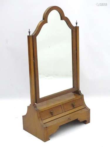 A Queen Anne style mahogany toilet mirror / dressing