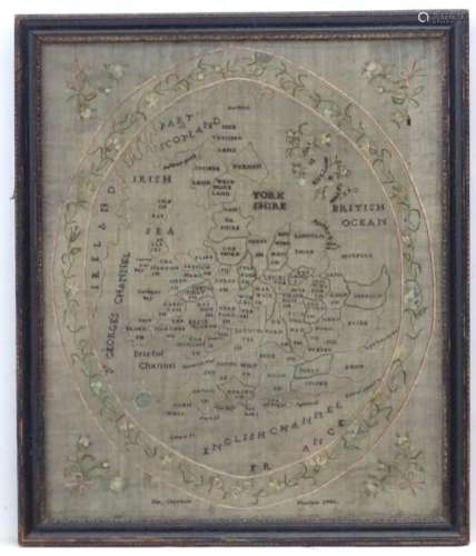 1793 Sampler : 'Eliz. Chambers Moulton 1793...', A silk