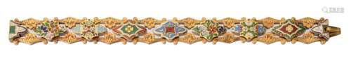 A mid Victorian gold enamelled bracelet