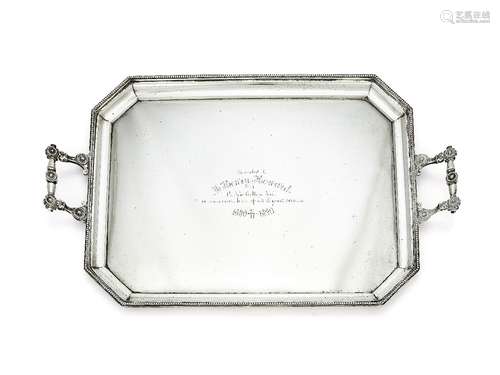 A Russian silver canted-rectangular tray by Stephan Wakeva