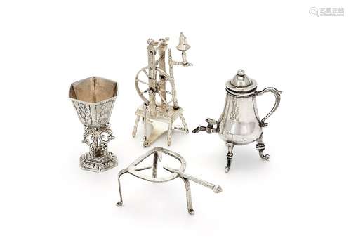 Four Dutch silver toys