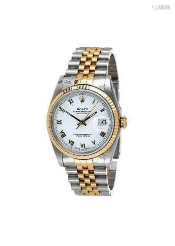 Rolex, Oyster Perpetual Datejust, ref. 16233, a bi-metal bracelet watch