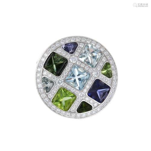 A diamond and gem set Pasha ring by Cartier