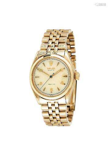 Rolex, Oyster, ref. 6022, a gold bracelet watch