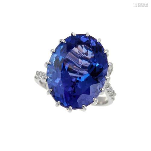 A tanzanite and diamond dress ring