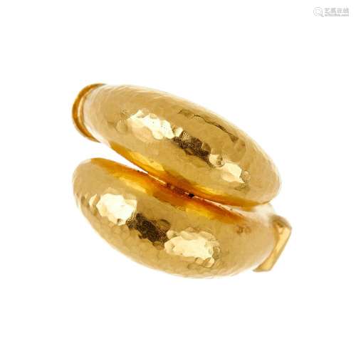 A gold coloured Lalaounis crossover hinged ring