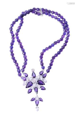 An amethyst and pink tourmaline High Jewellery necklace by Dior