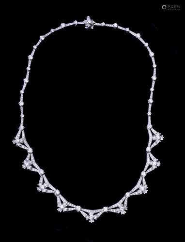 A floral diamond necklace