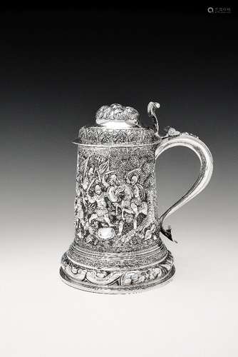 A George II silver later decorated tankard by Richard Gurney & Co. (Richard Gurney & Thomas Cook)