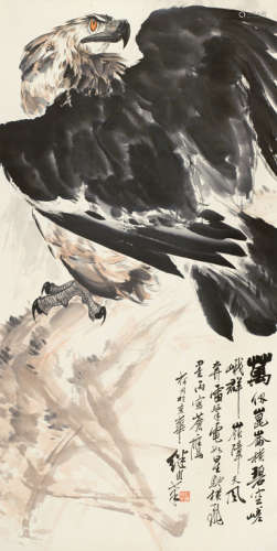 刘继卣(1918-1983) 雄鹰 立轴 设色纸本