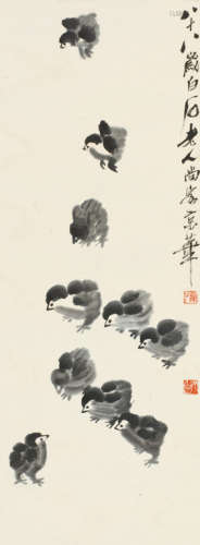 齐白石(1864-1957)群吉图 立轴 水墨纸本