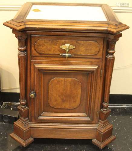 AMERICAN RENAISSANCE REVIVAL WALNUT HALF COMMODE