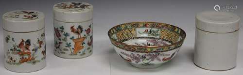 LOT OF (4) CHINESE PORCELAIN, INCL. ROSE CANTON