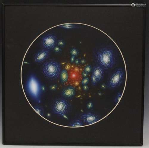 GEOFFREY CHANDLER, FRAMED CIRCULAR PAINTING