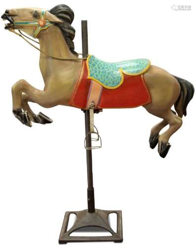 HERSCHELL, PAINTED AND CARVED CAROUSEL HORSE