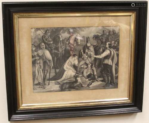 19TH C. ENGRAVING, BATTLE OF LANGSIDE, FRAMED