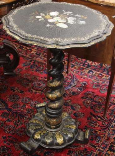 VICTORIAN PAPIER MACHE PAINTED TABLE