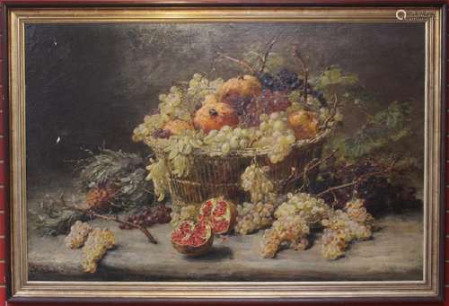 19TH C. OIL ON CANVAS, STILL LIFE, ARTIST SIGNED