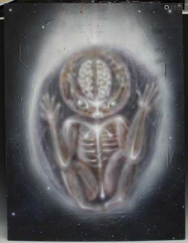 GEOFFREY CHANDLER, PAINTING ON CANVAS OF ALIEN