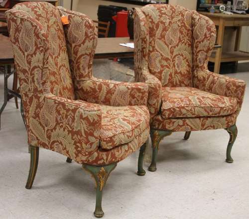 PAIR OF VINTAGE WINGBACK CHAIRS