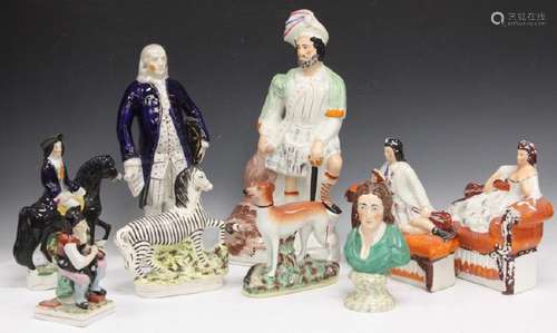 LOT OF (9) 19TH C. STAFFORDSHIRE POTTERY PCS.