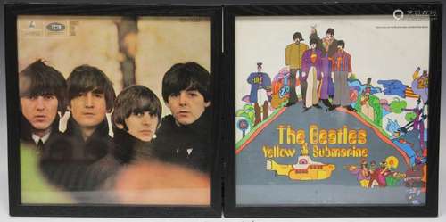 LOT OF (9) FRAMED BEATLES VINYL RECORDS