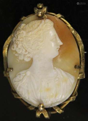 VINTAGE GOLD PLATED CAMEO PIN