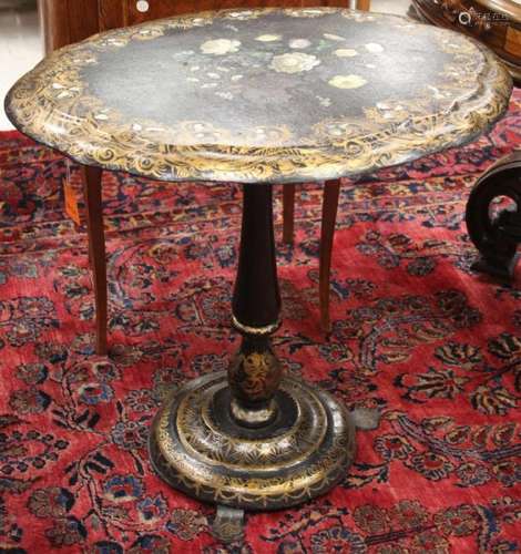 VICTORIAN PAPIER MACHE PAINTED TABLE