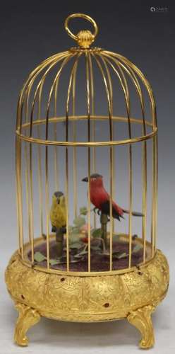 VINTAGE BRASS SINGING BIRD BOX, 10