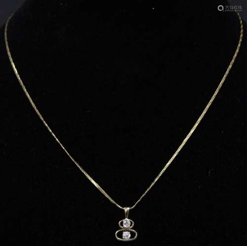 DIAMOND 14KT YELLOW GOLD NECKLACE, 5 G