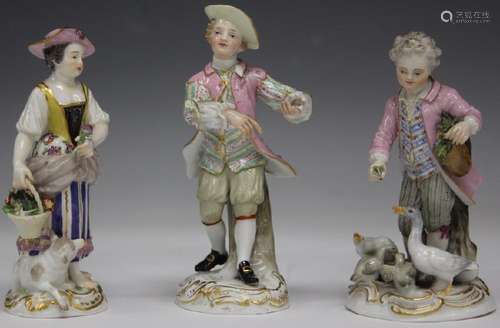 LOT OF (3) 19TH C. MEISSEN PORCELAIN FIGURES