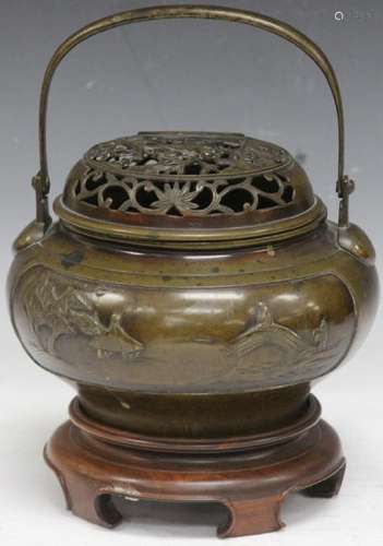 JAPANESE CAST METAL CENSER, 19TH C.