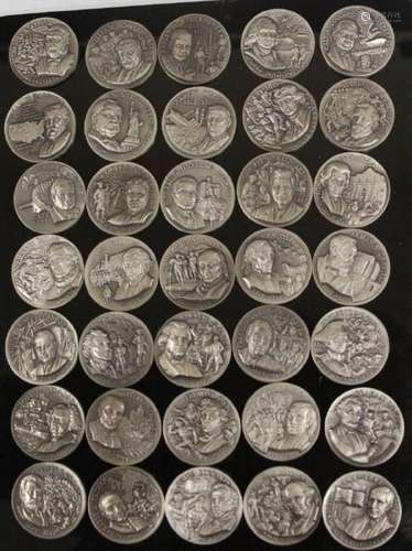 LOT OF (35) STERLING COMMEMORATIVE COINS, 39 OZT