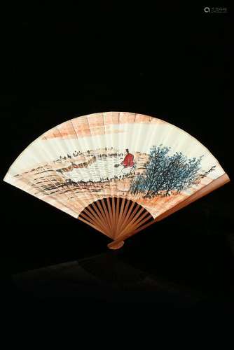 QI BAI SHI (齐白石) HOLDING FAN