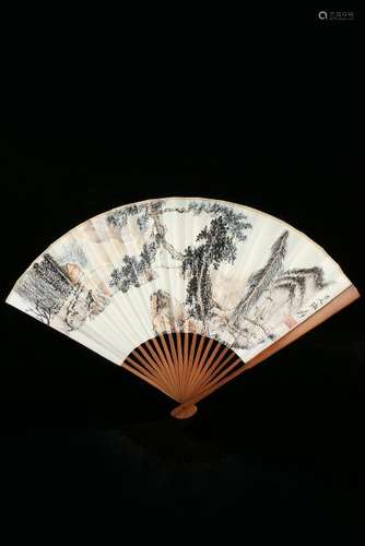 ZHANG DA QIAN (张大千) HOLDING FAN