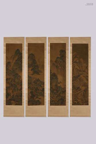 WANG HUI (王翚) FOUR OF HANGING SCROLLS