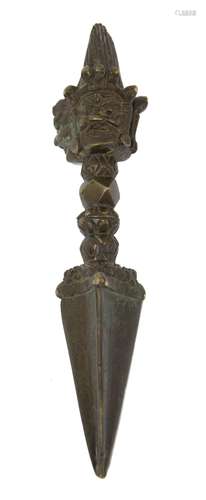 A Tibetan or Himalayan metal Phurbu (ritual dagger thought to have been introduced by