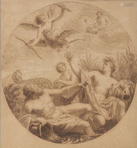 LOUIS FABRICIUS DUBOURG, att. to (Amsterdam 1693 - 1775) The rape of Ganimede with allegory of the