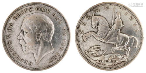 TWO COINS, GREAT BRITAIN DUE MONETE, GRAN BRETAGNA George V 1 crown 1935 Ag 28,23 gram., 38,50 mm KM