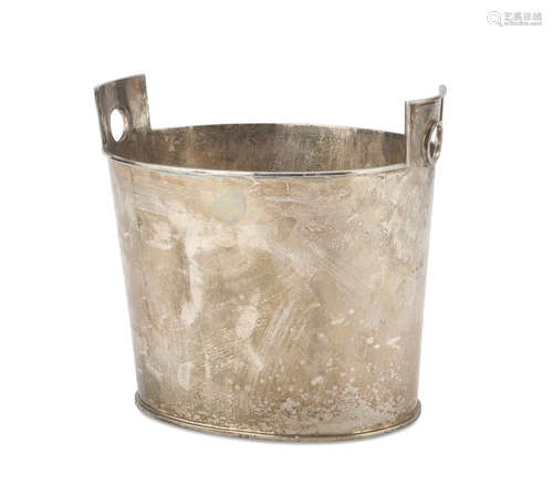 SILVER ICE BUCKET, PUNCH FLORENCE 1934/1944 smooth oval body. Silversmith Fabbrica argenterie