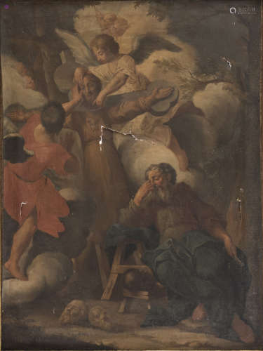 SOUTH ITALIAN PAINTER, 18TH CENTURY Franciscan Martyr crucified Oil on canvas, cm. 97 x 71,5