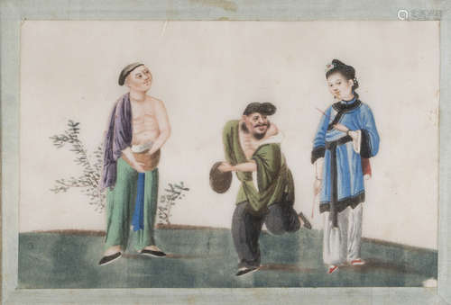 CHINESE SCHOOL, EARLY 20TH CENTURY REPRESENTATIONS OF WORKS Mixed technique on paper, cm. 17 x 25