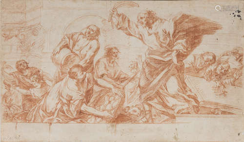 BERNHARD KEILHAU, att. to (Helsingor 1624 - Rome 1687) Christ expelling the merchants from the